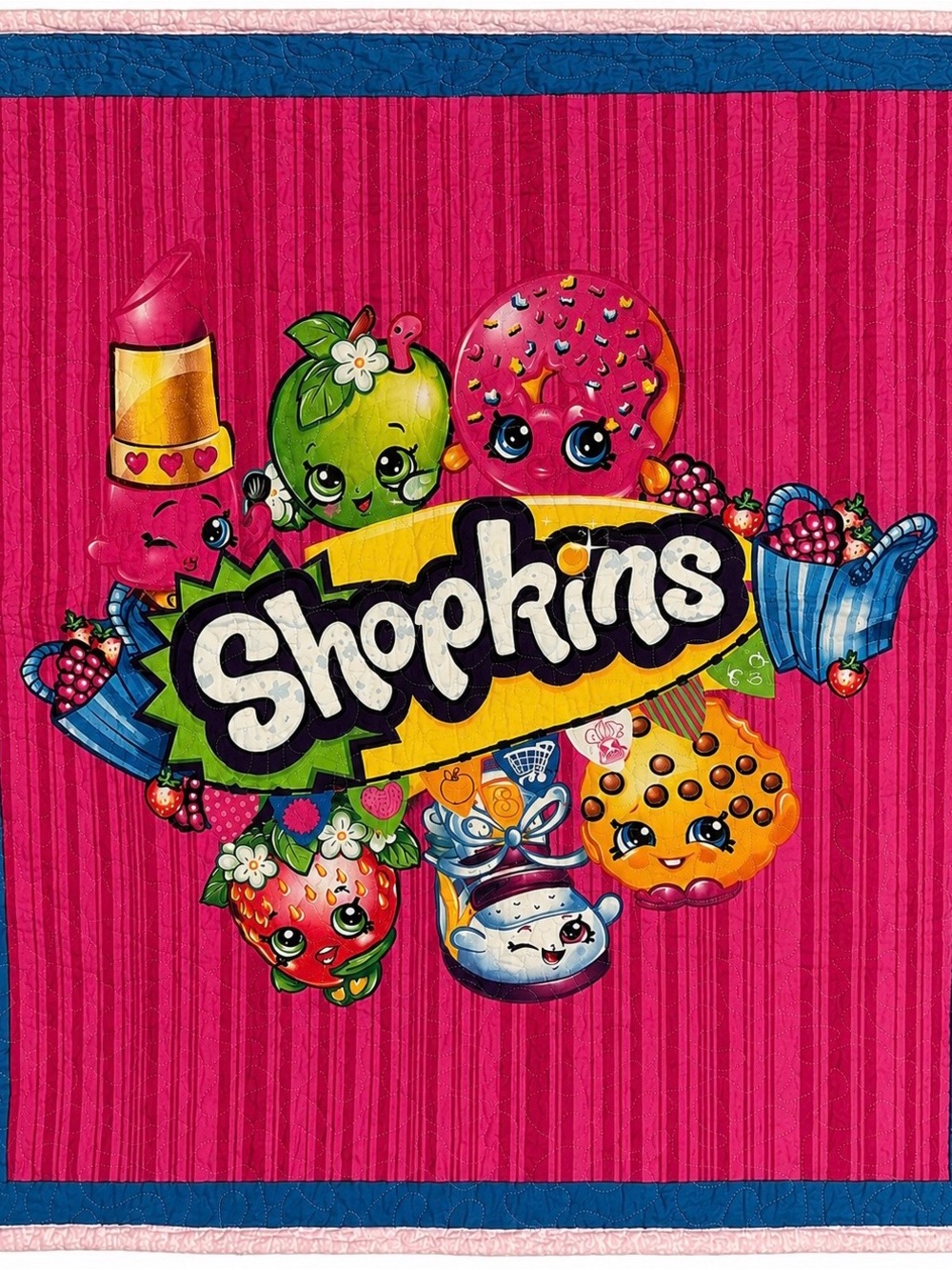 Handmade Shopkins Reversible Quilt Baby Toddler Lap Blanket 33.5” x 40”